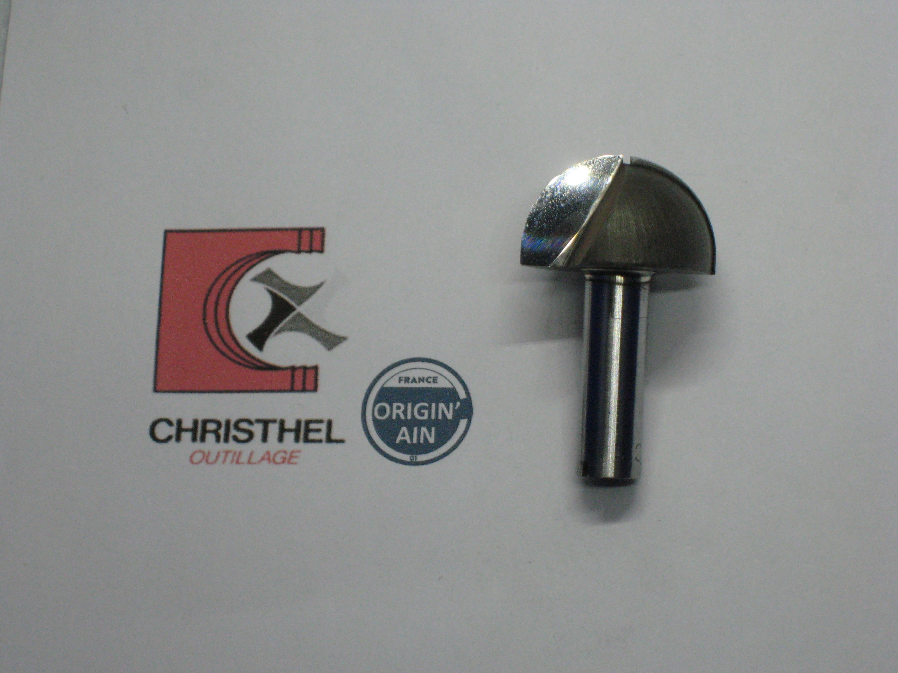 FRAISE BOULE 2 DENTS DROITES Ø18 - R9.0 QUEUE Ø8 16872